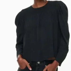 Aritzia NWT Little Moon Solarium Blouse top Size XS black